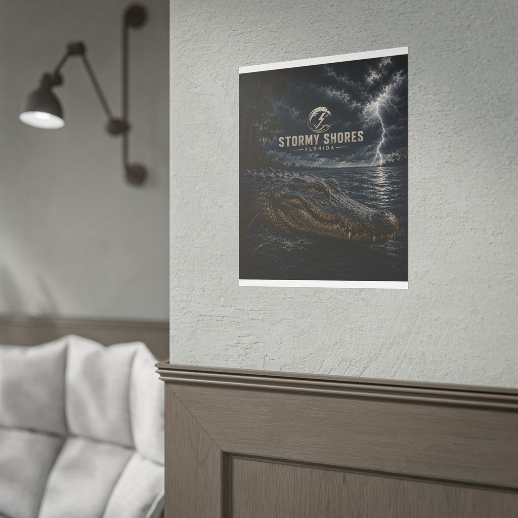 Stormy Shores Florida Alligator Poster — Rolled Wall Art