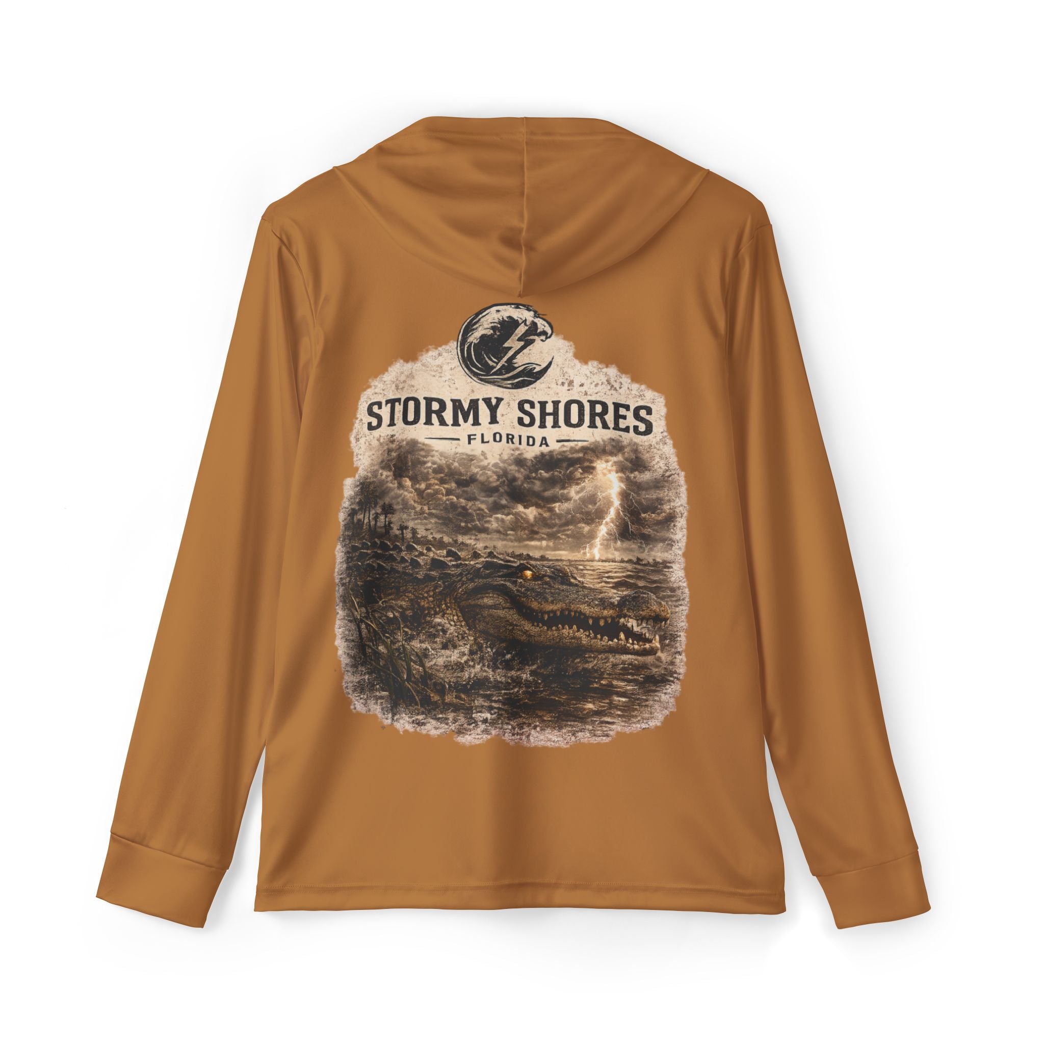 Stormy Shores Hoodie — Vintage Florida Surf & Lightning Graphic