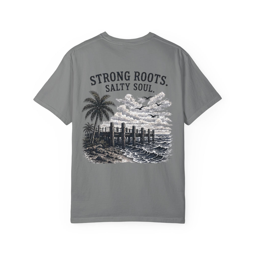 Strong Roots Salty Soul T-Shirt — Coastal Vintage Beach Graphic Tee