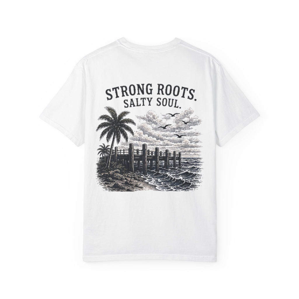 Strong Roots Salty Soul T-Shirt — Coastal Vintage Beach Graphic Tee