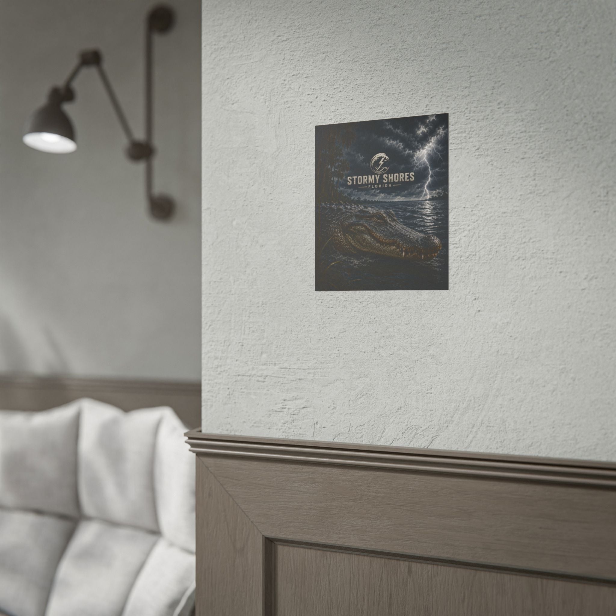 Stormy Shores Florida Alligator Poster — Rolled Wall Art