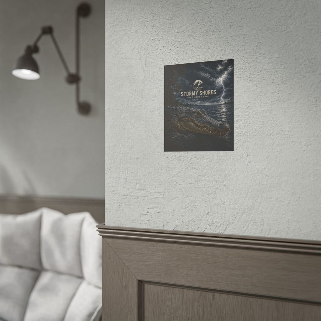 Stormy Shores Florida Alligator Poster — Rolled Wall Art