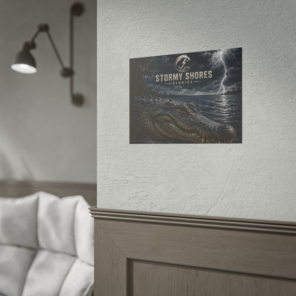Stormy Shores Florida Alligator Poster — Rolled Wall Art