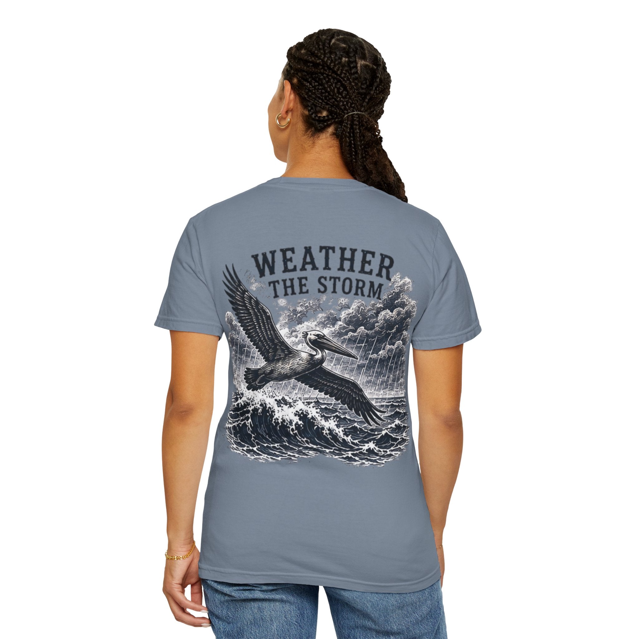 Weather the Storm T-Shirt — Eagle Over Stormy Seas Graphic Tee