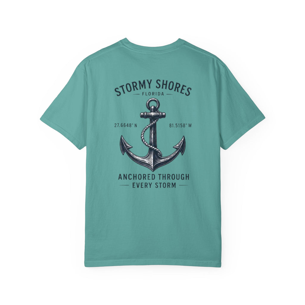 Stormy Shores Anchor T-Shirt — "Anchored Through Every Storm"