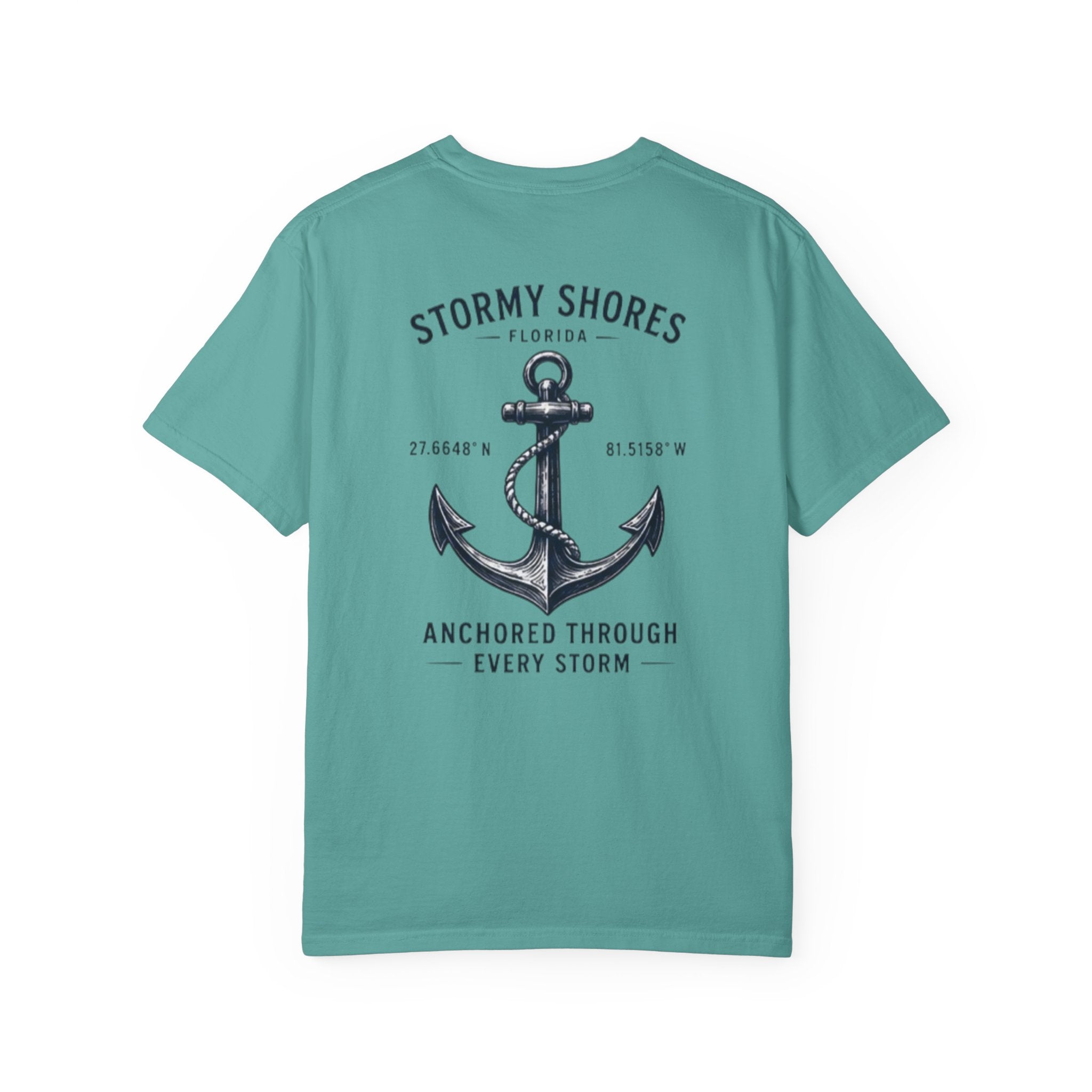Stormy Shores Anchor T-Shirt — "Anchored Through Every Storm"