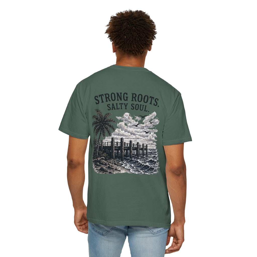 Strong Roots Salty Soul T-Shirt — Coastal Vintage Beach Graphic Tee