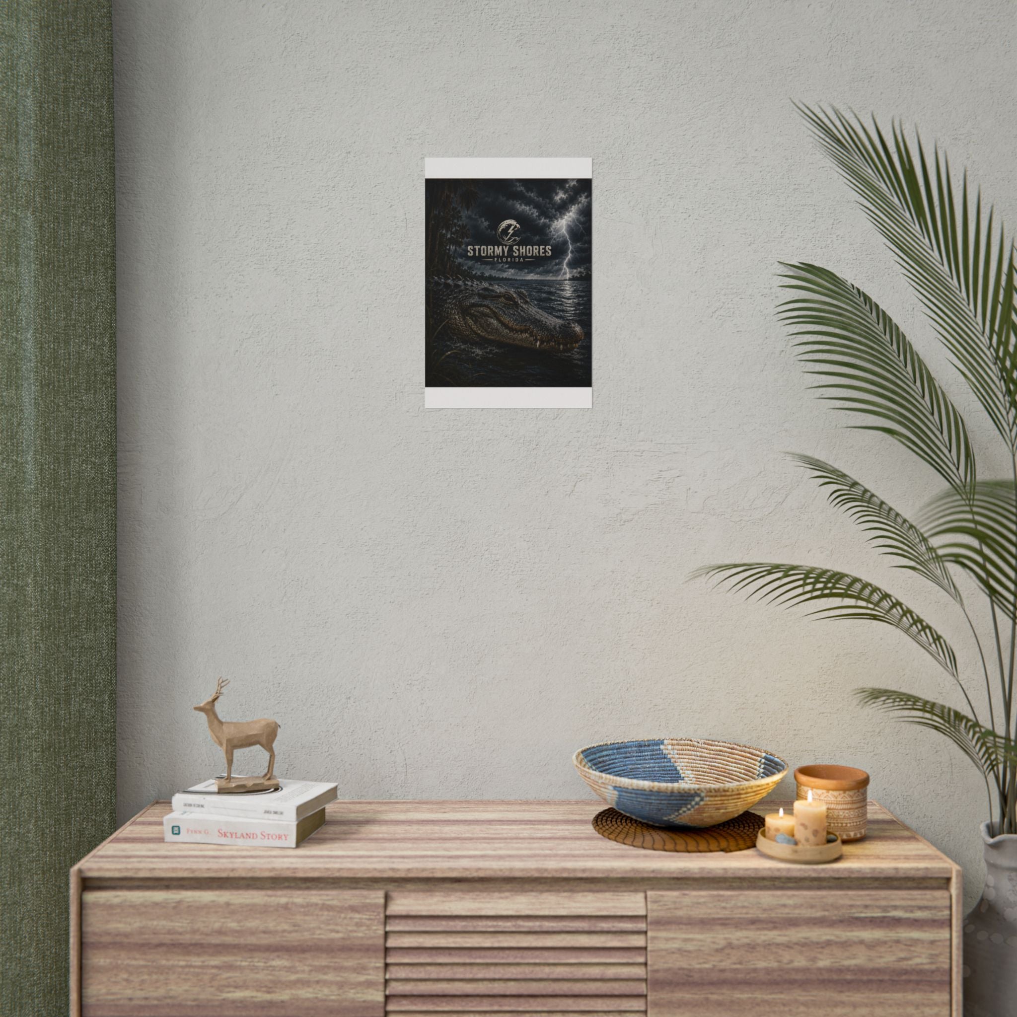 Stormy Shores Florida Alligator Poster — Rolled Wall Art