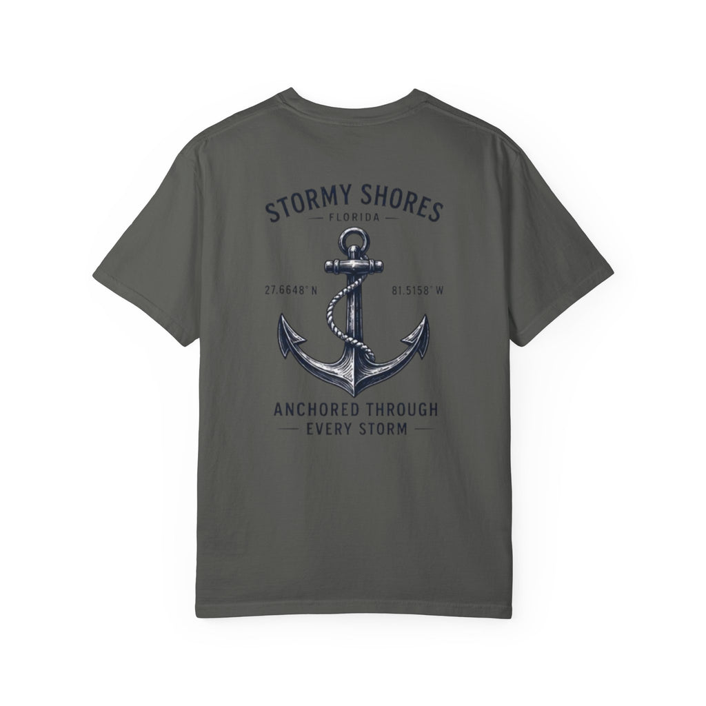 Stormy Shores Anchor T-Shirt — "Anchored Through Every Storm"