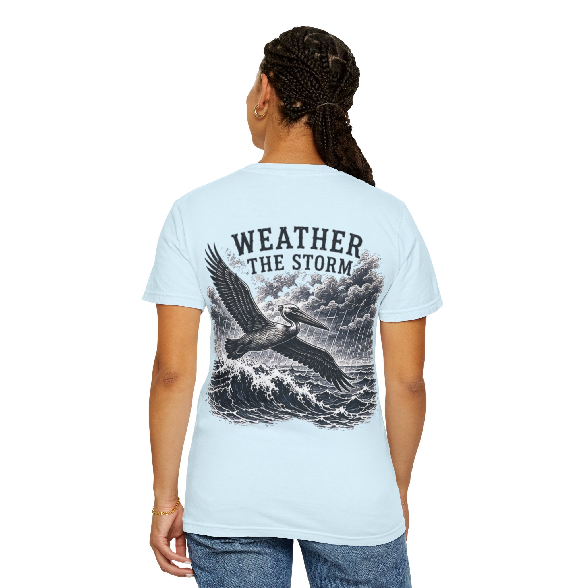 Weather the Storm T-Shirt — Eagle Over Stormy Seas Graphic Tee