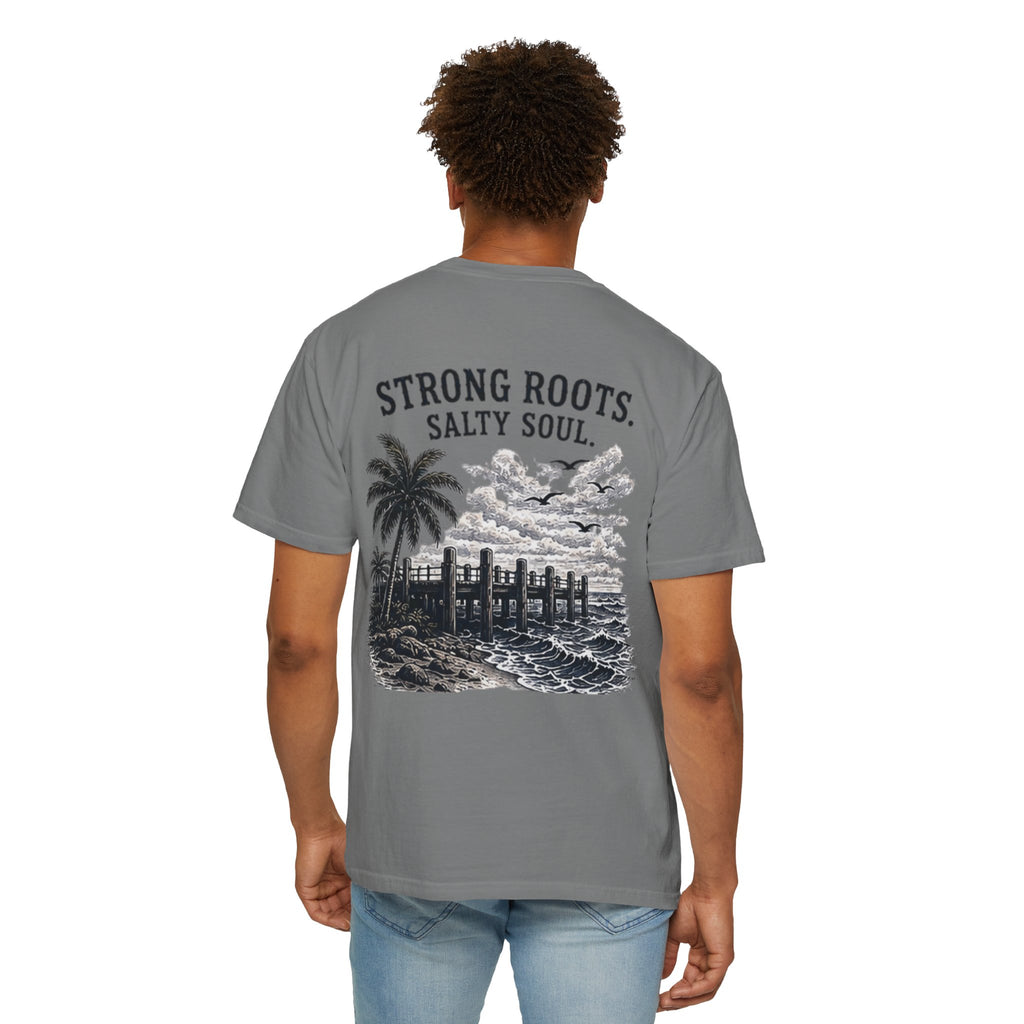 Strong Roots Salty Soul T-Shirt — Coastal Vintage Beach Graphic Tee