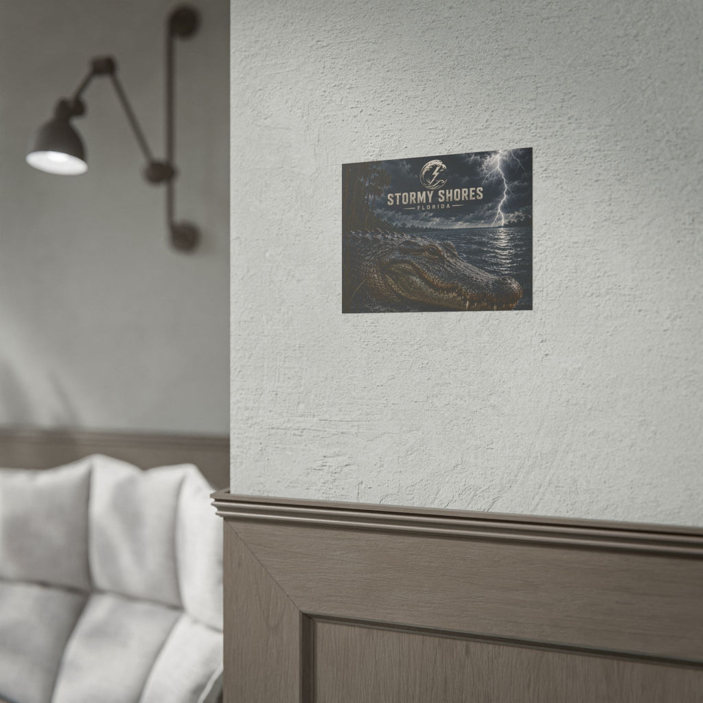 Stormy Shores Florida Alligator Poster — Rolled Wall Art