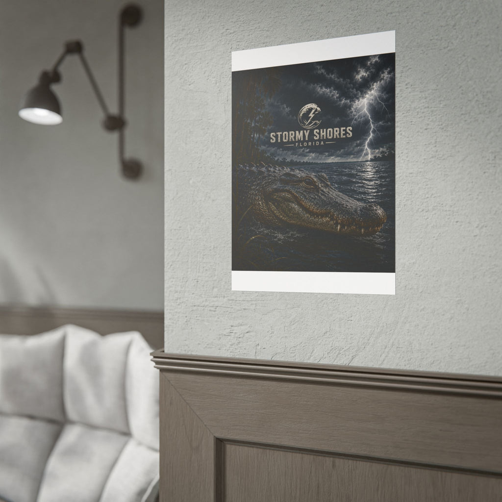 Stormy Shores Florida Alligator Poster — Rolled Wall Art