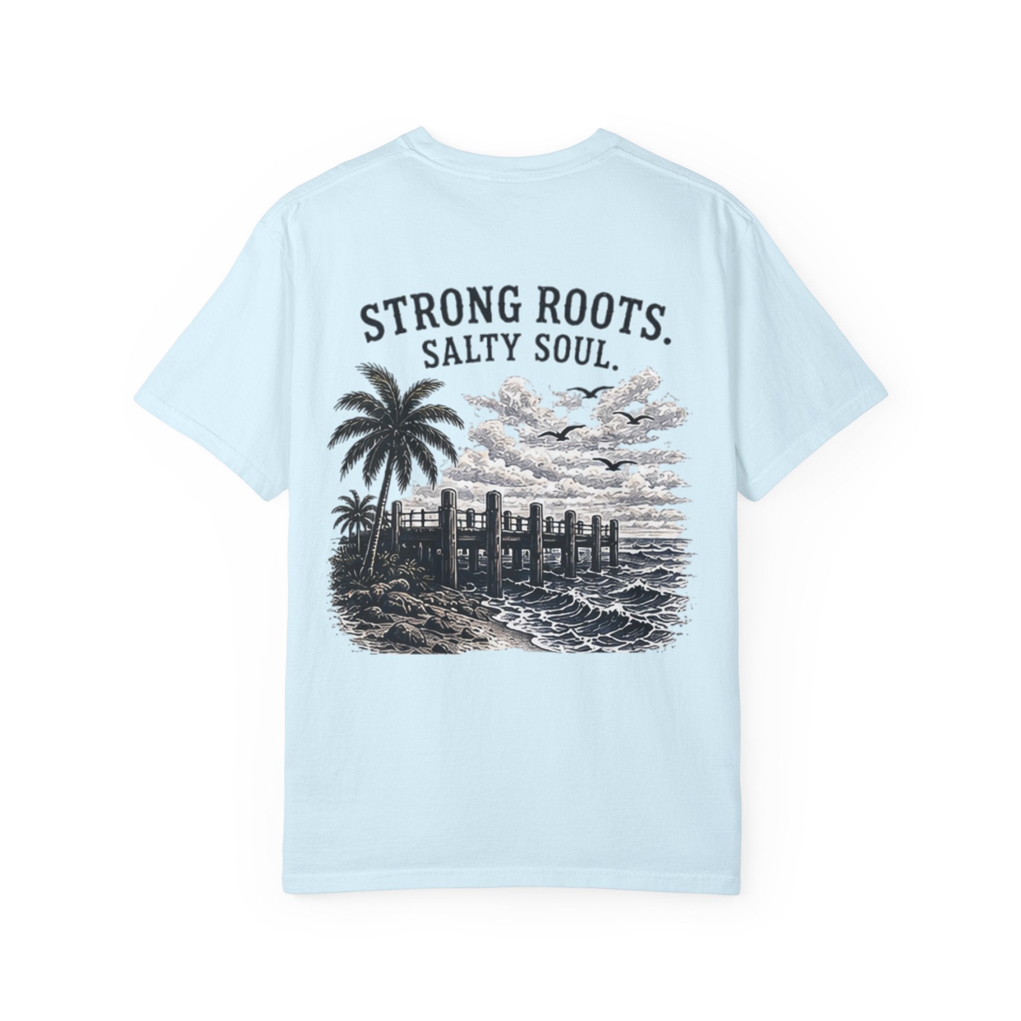 Strong Roots Salty Soul T-Shirt — Coastal Vintage Beach Graphic Tee