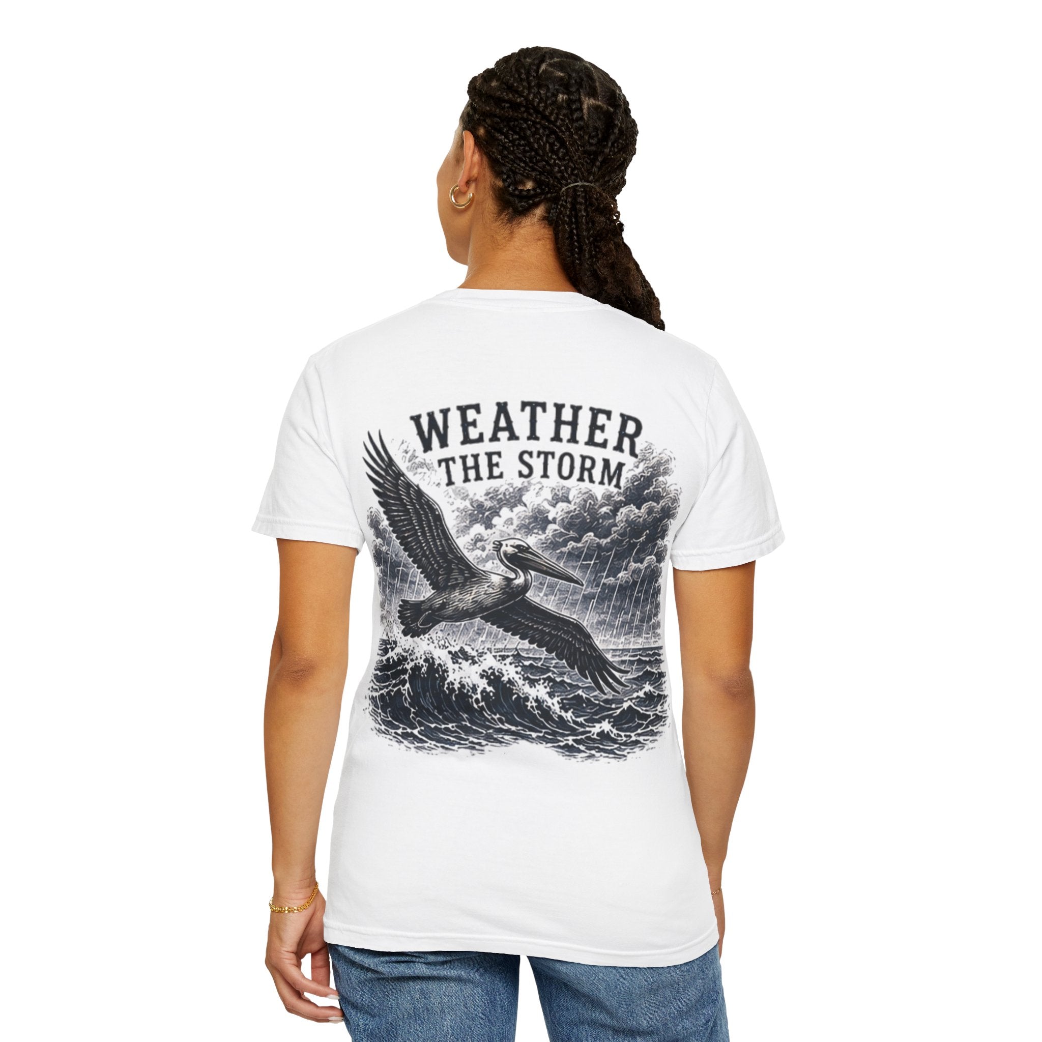 Weather the Storm T-Shirt — Eagle Over Stormy Seas Graphic Tee
