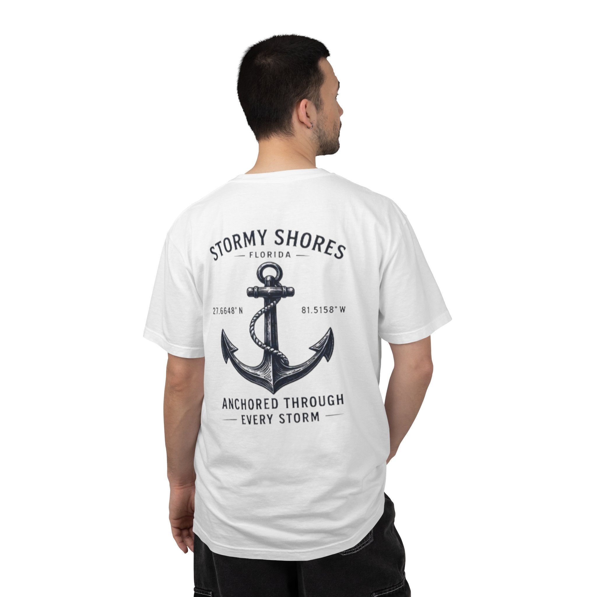 Stormy Shores Anchor T-Shirt — "Anchored Through Every Storm"