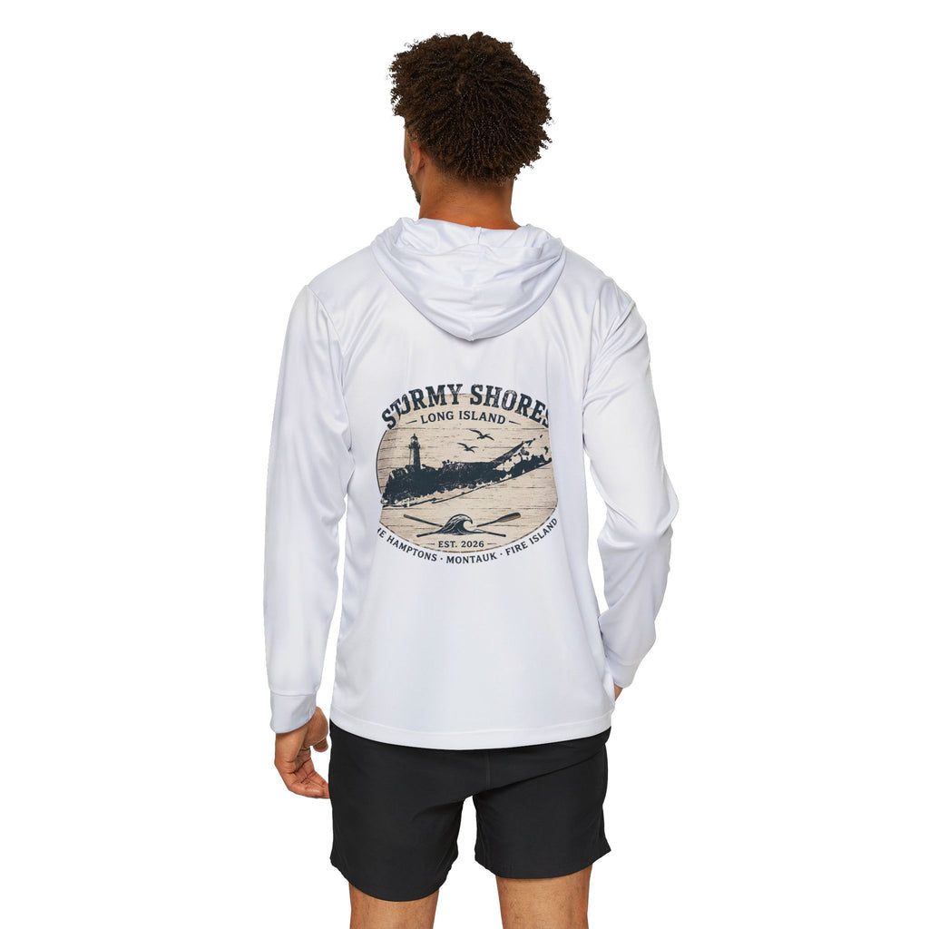 Hoodie — Stormy Shores Long Island Surf Print Sports Warmup Hoodie