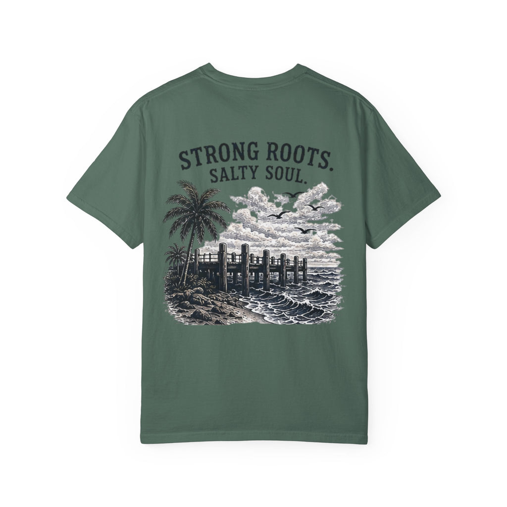 Strong Roots Salty Soul T-Shirt — Coastal Vintage Beach Graphic Tee