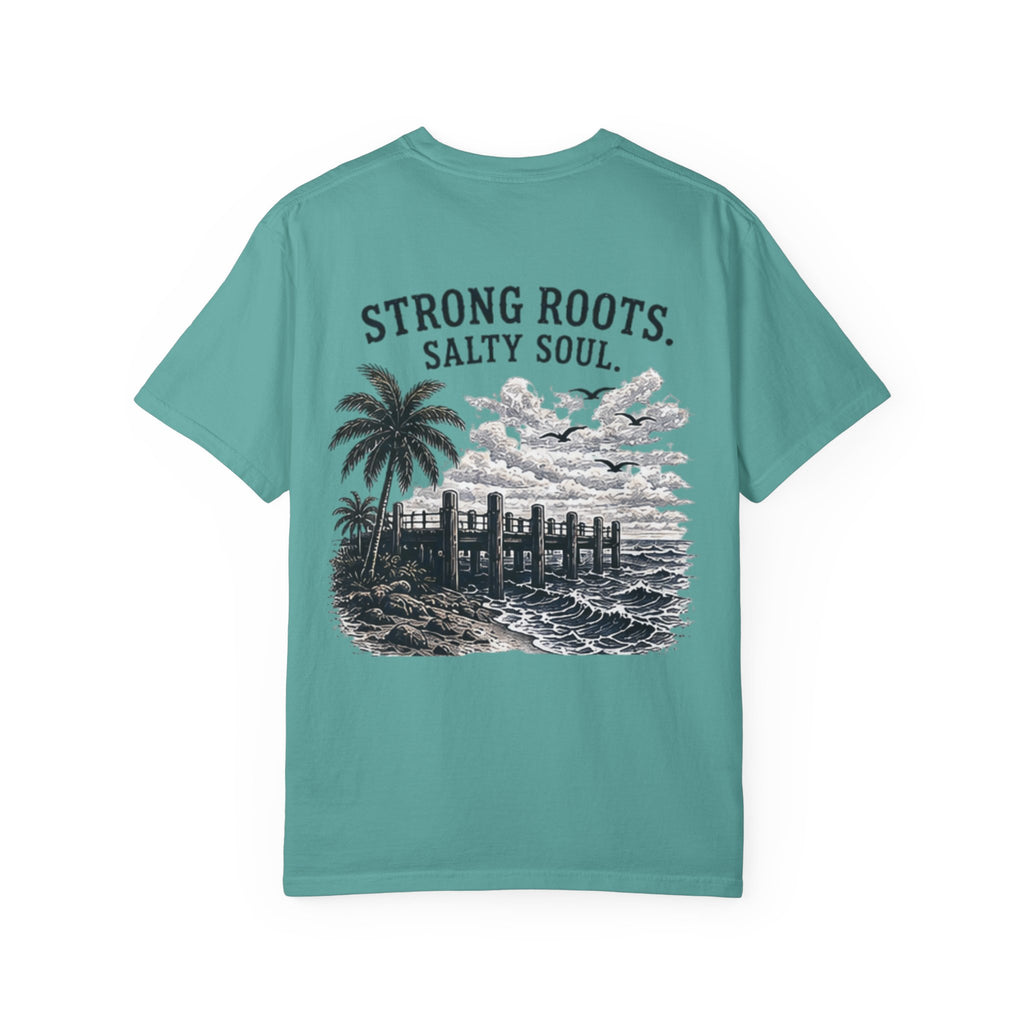 Strong Roots Salty Soul T-Shirt — Coastal Vintage Beach Graphic Tee