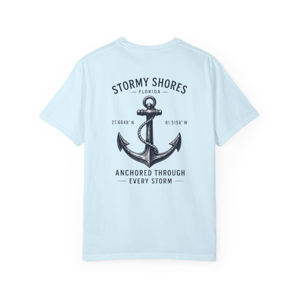 Stormy Shores Anchor T-Shirt — "Anchored Through Every Storm"