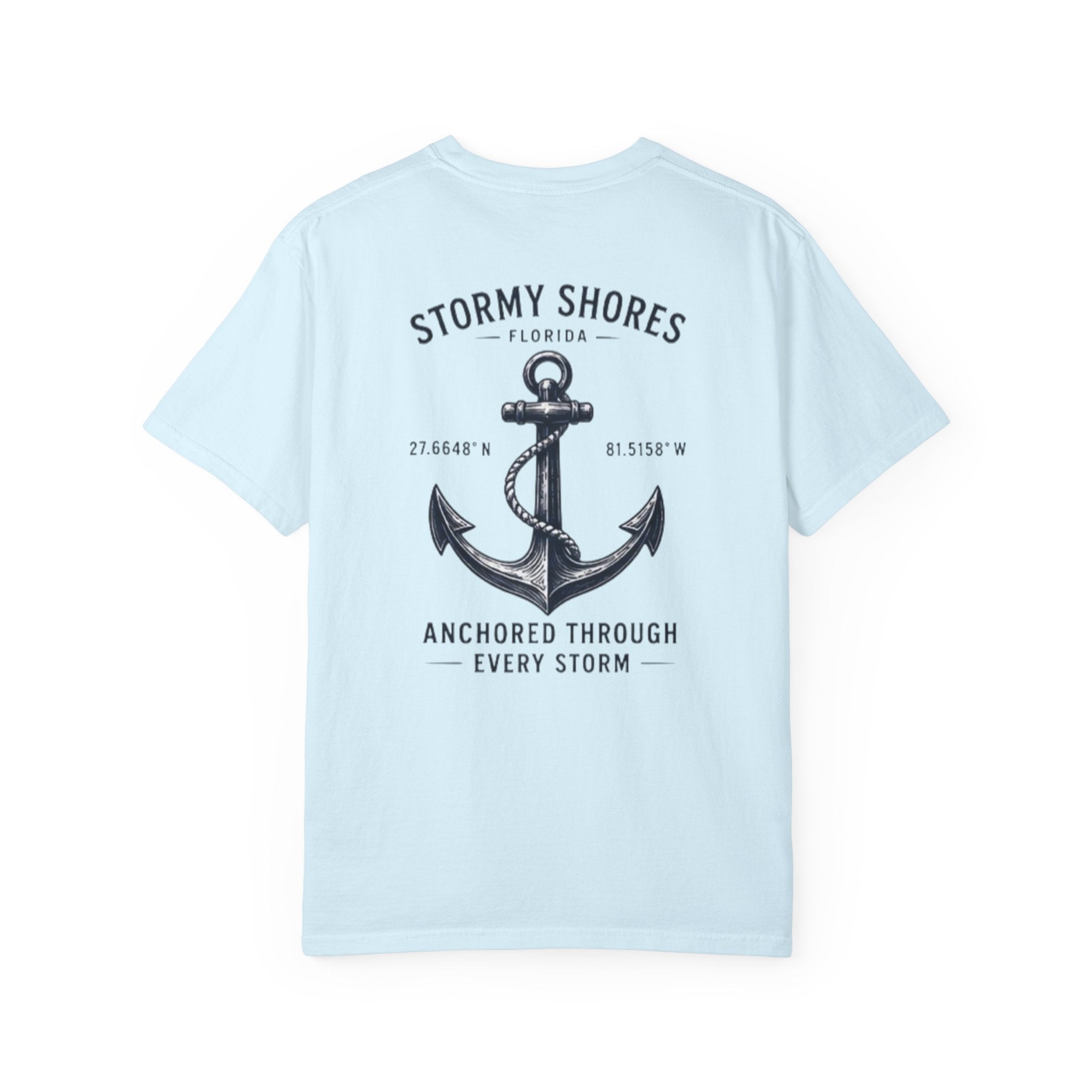 Stormy Shores Anchor T-Shirt — "Anchored Through Every Storm"
