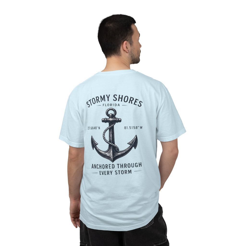 Stormy Shores Anchor T-Shirt — "Anchored Through Every Storm"