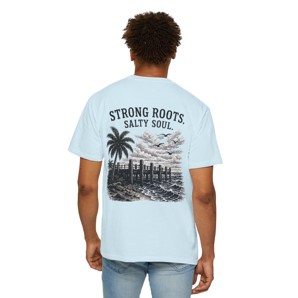 Strong Roots Salty Soul T-Shirt — Coastal Vintage Beach Graphic Tee